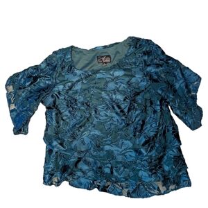 Alex Evenings Green Top Size 1X